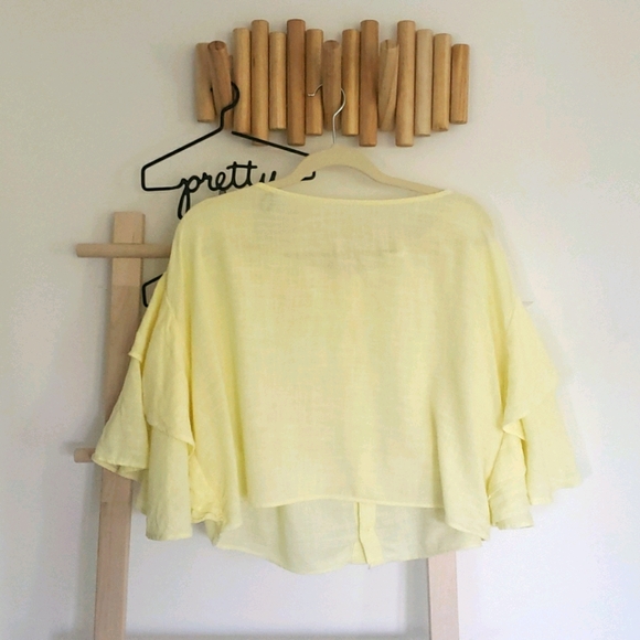 Anthropologie Yellow Spring Summer Crop Top - Picture 4 of 8